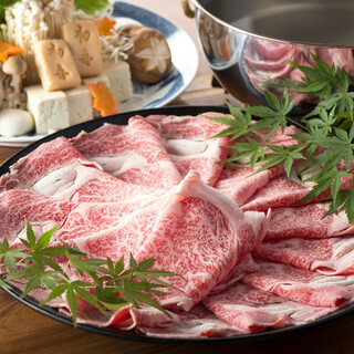 High-quality shabu shabu shabu and suki-nabe made with carefully selected Kuroge Wagyu beef