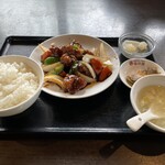 福祥園 - 鶏の黒酢炒め定食