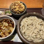 Hajime Seimen - 肉汁つけうどん かき揚げ丼セット 麺大盛