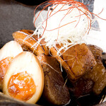 Top-quality braised red pork and boiled egg