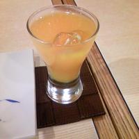 里葉亭 - 食前というか乾杯のみかん酒。飲みやすいです。