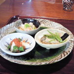 志蕎庵 江月 - 吟酒膳のおつまみ三種