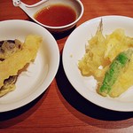 焼津グランドホテル - その場で揚げてくれる夕食の天ぷらですｗ