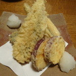 蕎麦ひら井 - かますと野菜の天ぷら