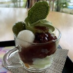 香風園 - 抹茶セットのソフトクリーム