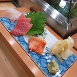 Sushi Kusumi - お造り  平目、トロ、赤貝