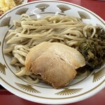 ラーメン もっけだの - 『青唐味噌つけ麺ニンニク野菜マシマシ+ネギ』の麺丼