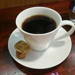 キッチン ブルー グローブ - ホットコーヒーのアップ