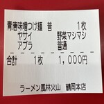 ラーメン もっけだの - 『青唐味噌つけ麺野菜マシマシ』の食券