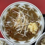 ラーメン もっけだの - 『青唐味噌つけ麺ニンニク野菜マシマシ+ネギ』のつけ汁丼