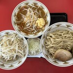 ラーメン もっけだの - 『青唐味噌つけ麺ニンニク野菜マシマシ+ネギ』