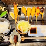 串の助 kura - 串の助定食(串揚げ8本@1120税込)