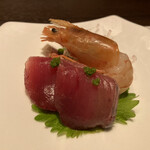 恵比寿 蟹よし - 赤海老とカツオのお造り