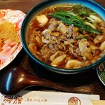 生そばと、天丼。 楽雲 - 料理写真:肉舞茸そば定食