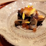 馬車道 大かわ - 舞茸の秋刀魚巻