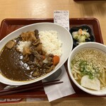 なか卯 - 和風ぼっかけカレー+はいからうどん•京漬物 920円