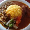 カレーの東インド商店 - 二種あいがけカレー(ご飯大盛)