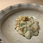 肉懐石 凜然 - 奈良産柿と枝豆の白和え