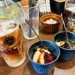 バルハチゴー - この時はアイスコーヒー＆アイスミルクティーでデザートはパンナコッタ