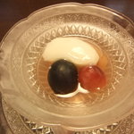 しのはら - ラフランスソフトシャーベットとぶどう