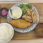 マハロダイニング - 白身魚フライ&から揚げ定食　大盛