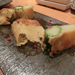 浪花ろばた 頂鯛 - 極太アスパラのチーズガレットだよ～～