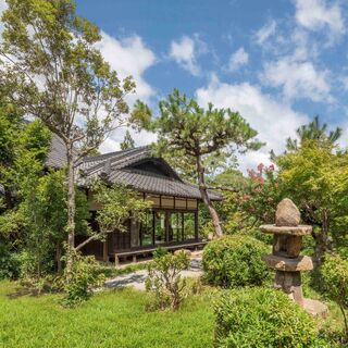 四季折々の美しさを見せる庭園を望む店内