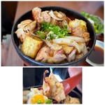Nichigetsu - ＊鶏肉はジューシーで美味しく玉葱の甘みも感じ、垂れの味わいもよく美味しいと。気に入ったようですよ。