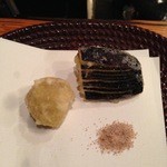 京・富小路 天ぷら吉川 - 栗と茄子