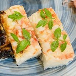 檜垣 - 車海老の押し寿司