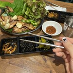 韓国家庭料理 名家 - サンギョプサル(1500円)