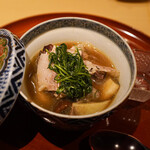 銀座 しのはら - 焼きスッポン、猪豚松茸、平茸、なめこ鍋