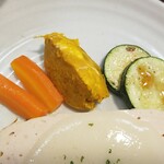 キッチン ブルー グローブ - 備え付け野菜のアップ