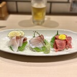 寿司の銀之丞 - お造り３種盛り合わせ