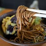 野むら - かけそば@税込400円＋なす税込100円＋ごぼう＠税込100円