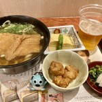 道頓堀 今井  - 生ビールは我慢できずに少し減っている