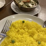 インド＆タイ料理専門店 Surya Royal Garden - サグパニールとサフランライス少なめ