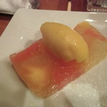 ミノビ - 柿とグレープフルーツのゼリーよせ、ミカンのシャーベット