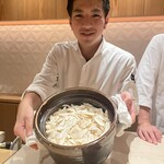 銀座 しのはら - 松茸ご飯　生の松茸たっぷり