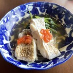 松石 - 太刀魚と空芯菜の蒸しもの。スープも絶品