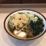 そばの神田 東一屋 - 最終日はえびだ！　
      朝そば＋えびかき揚げ！　
      アサソバビンボー！
      
