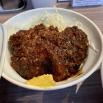 斗香庵 - 味噌カツ丼、ご飯茶碗一杯チョッととの事だが半分にすべきだった