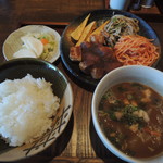 とことん一興 - 【サイコロ豚テキ定食＠７５０円→５００円】 ボリューム満点です。