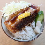 Tonji - 上ロースかつ定食（ご飯・お新香・豚汁付）※ご飯に上ロースかつのせ，マスタードはセルフ掛け