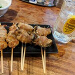 Ikebukurokko Izakaya Oretachino Toriton - セセリ串、3種きのこ串