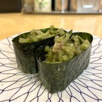 駿河湾朝獲れ回転寿司のぶちゃん - ・伊豆天城産 茎わさび軍艦 2貫 170円