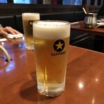 Hakatamotsunabetoteppammotsuyakitajimaya - 生ビールはサッポロ黒ラベルです。