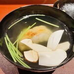 馳走 啐啄一十  - 【写真⑤】炭火焼き白甘鯛(愛媛県八幡浜市)、松茸(岩手県)、利尻昆布出汁のお椀