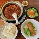 Shisen Chuubou Mei - 「陳麻婆豆腐定食」@1000＋「春巻」@200