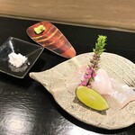 島津 - 朝〆のヒラメ、宮古の雪塩